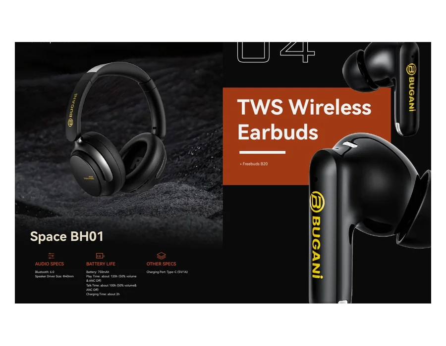 BUGANI Space BH01 ANC Wireless Headphones