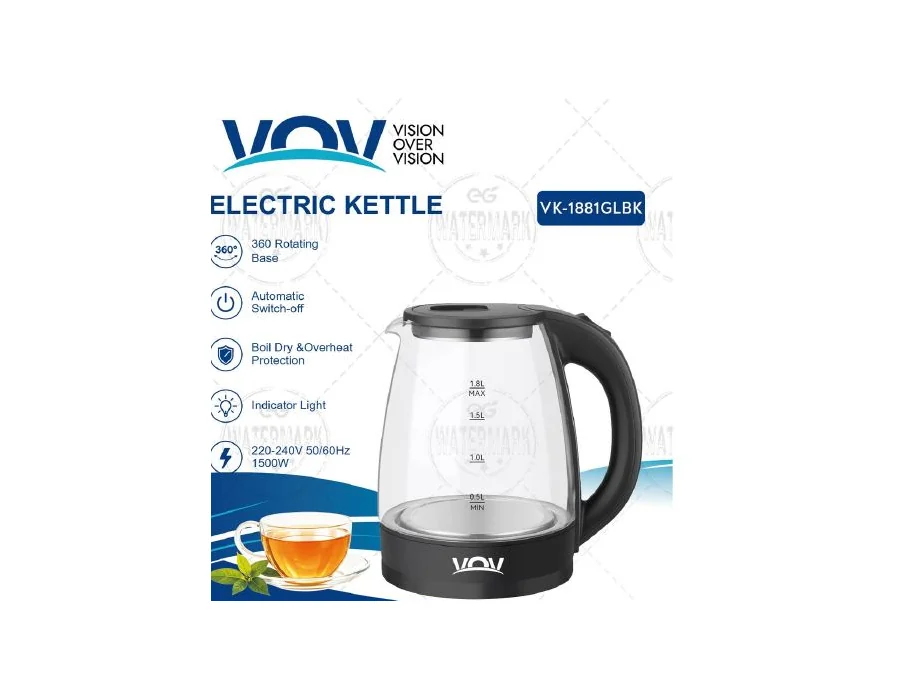 VOV VK-1881GLBK 1.8 L Electric Kettle